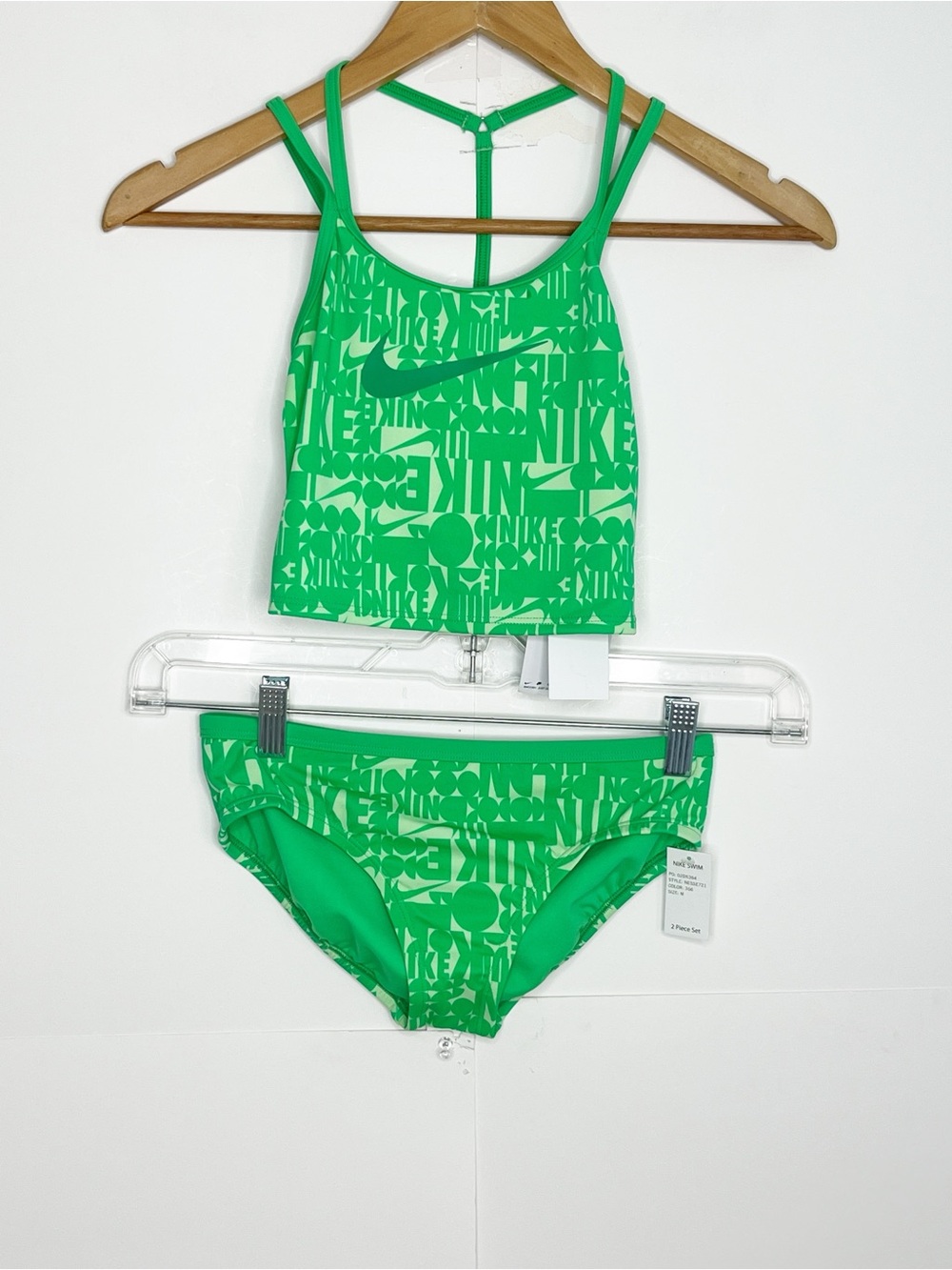 Nike Girls 2 Piece Bikini Swimsuit Set Size Medium